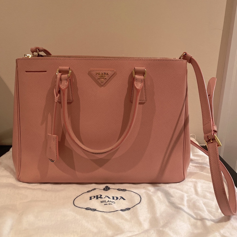 Medium Pink Saffiano Leather Prada Galleria Bag